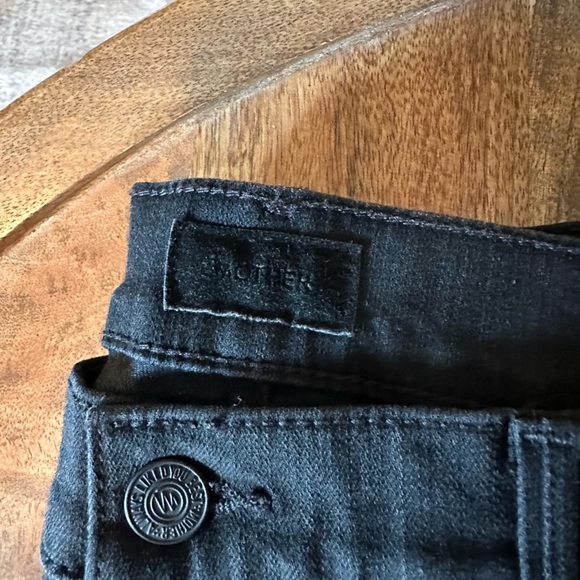 Mother The Hustler Ankle Fray Black Denim Jeans - Picture 3 of 5